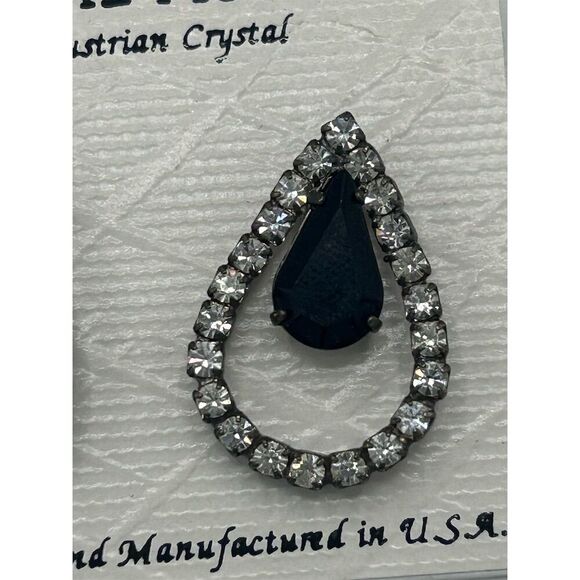 Crystal Accents Austrian Crystal Teardrop Earrings - Picture 2 of 3